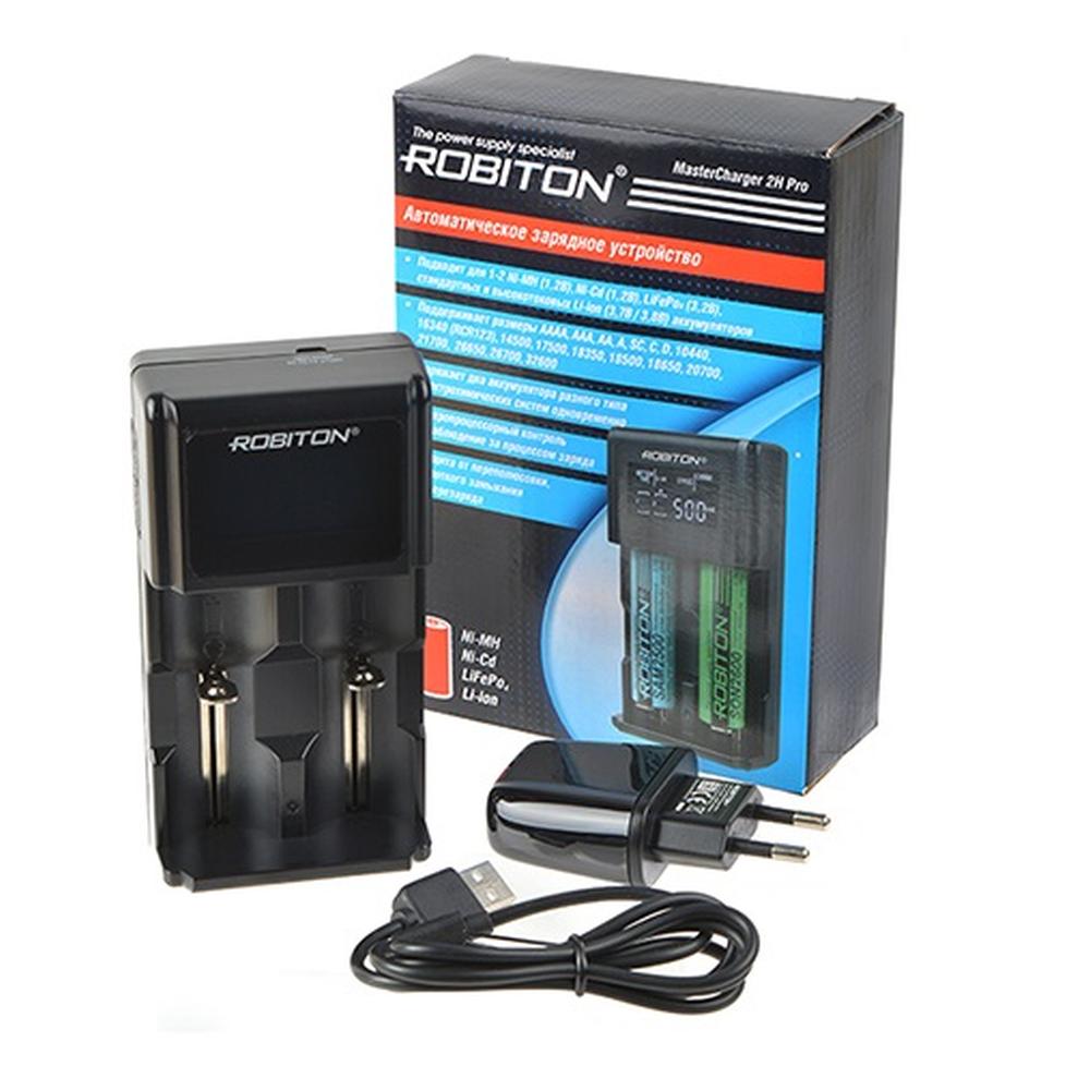   A/AA/AAA/C/SC 1.2V NiMH, 18650/16340/26650/32600 3.7V/LiIon, 2 , 110-240VAC/USB, -ΔV, Master Charger 2H Pro, Robiton